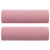 vidaXL Canap&eacute; 3 places avec oreillers d&eacute;coratifs rose 180 cm velours