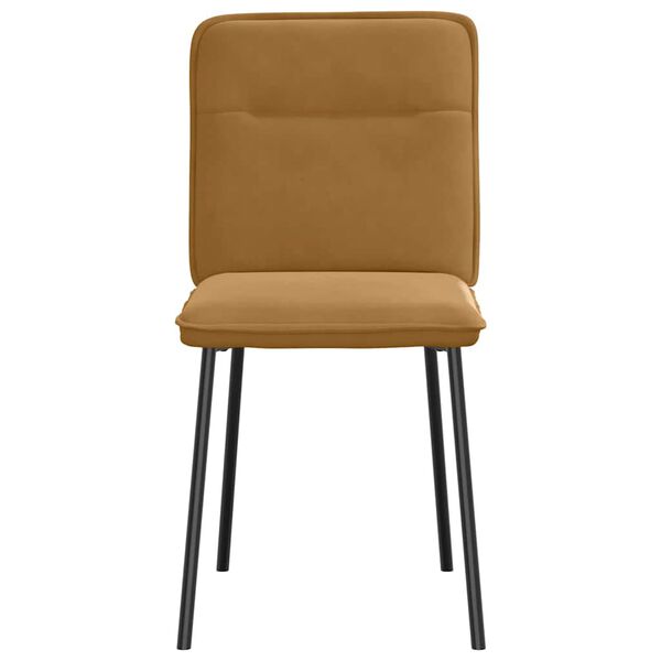 vidaXL Chaises &agrave; manger lot de 4 marron velours