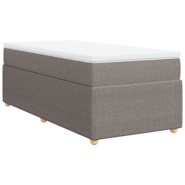vidaXL Sommier &agrave; lattes de lit avec matelas Taupe 80x200 cm Tissu