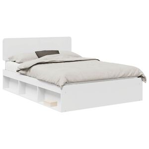vidaXL Cadre de lit avec t&ecirc;te de lit Blanc 140 x 190 cm Pin massif