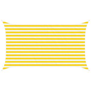 vidaXL Voile d'ombre Jaune et blanc 3,5 x 2 m 100 % polyester Oxford