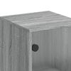 vidaXL Armoire lat&eacute;rale avec porte en verre sonoma gris 35x37x100 cm