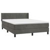 vidaXL Sommier &agrave; lattes de lit et matelas Gris fonc&eacute; 200x200cm Velours