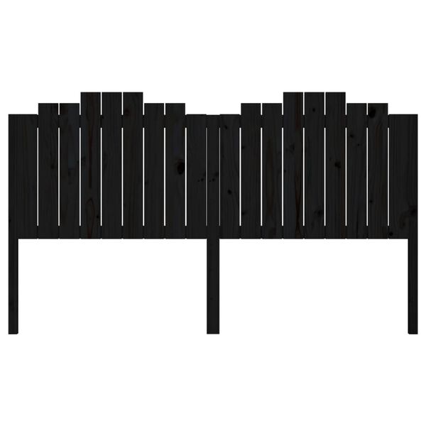 vidaXL T&ecirc;te de lit Noir 186x4x110 cm Bois massif de pin