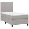 vidaXL Sommier &agrave; lattes de lit avec matelas Gris clair 100x200cm Tissu