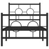 vidaXL Cadre de lit métal sans matelas avec pied de lit noir 75x190 cm