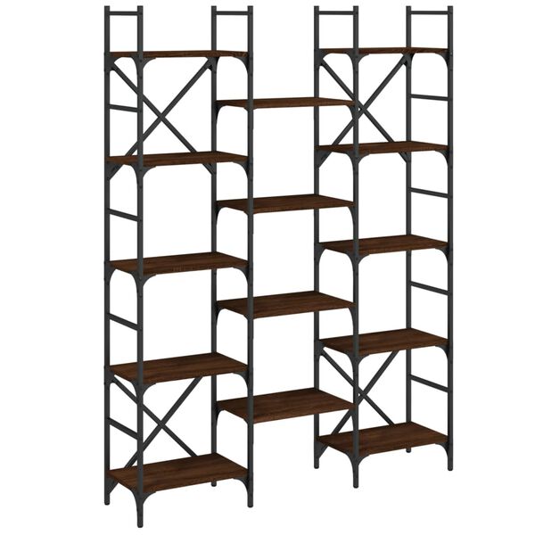 vidaXL Biblioth&egrave;que ch&ecirc;ne marron 127,5x28,5x172,5 cm bois d'ing&eacute;nierie