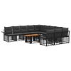 vidaXL Ensemble de canap&eacute; de jardin 12 pc Noir et Gris fonc&eacute; polyrotin
