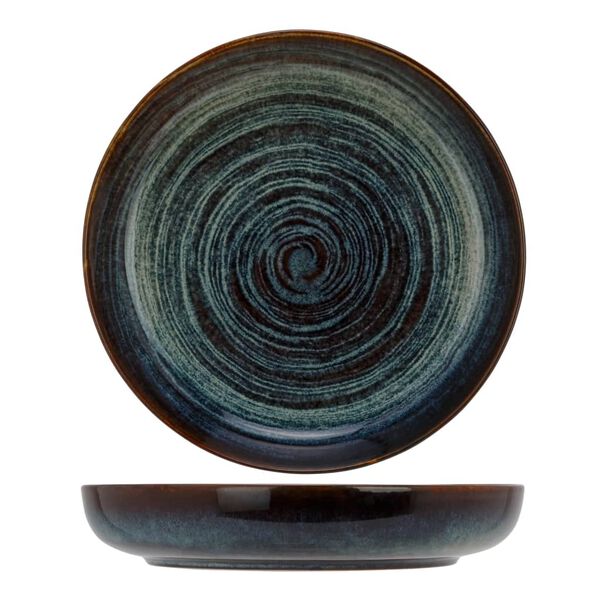 Cosy & Trendy Assiette creuse &agrave; motif de cercles Atlantis 4 pcs bleu