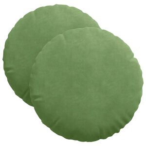 vidaXL Coussins de si&egrave;ge 2 pcs Vert clair &Oslash; 40 x 13 cm Velours