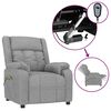 vidaXL Fauteuil &eacute;lectrique de massage Gris clair Tissu