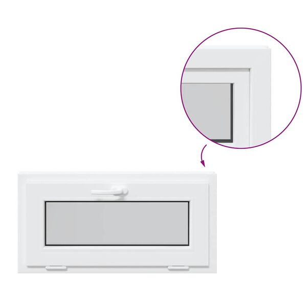 vidaXL Fenêtre de sous-sol RISOR 80x40 cm inclinable 3 vitrages blanc