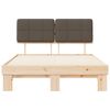 vidaXL Cadre de lit avec t&ecirc;te de lit rembourr&eacute;e Taupe 135 x 190 cm
