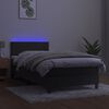 vidaXL Sommier &agrave; lattes de lit avec matelas LED Gris fonc&eacute; 100x200 cm