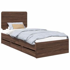 vidaXL Cadre de lit Ch&ecirc;ne brun 100 x 200 cm Bois Ing&eacute;nierie
