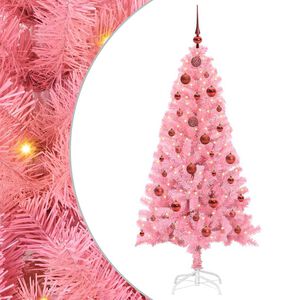 vidaXL Sapin de Noël avec 150 LED avec support Rose 150 cm PVC