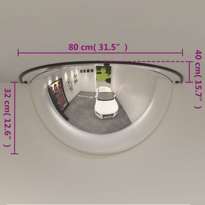 vidaXL Miroirs de circulation en demi-dôme 2 pcs Ø80 cm Acrylique
