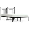 vidaXL Cadre de lit m&eacute;tal sans matelas avec t&ecirc;te de lit noir 135x190cm
