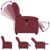 vidaXL Fauteuil de massage inclinable Rouge bordeaux Tissu