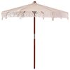 vidaXL Parasol Macram&eacute; 252.5 x 252.5 x 260 cm Coton et bois de teck