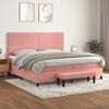 vidaXL Sommier &agrave; lattes de lit avec matelas Rose 200x200 cm Velours