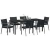 vidaXL Ensemble de salle &agrave; manger pour jardin 7 pcs Noir et gris