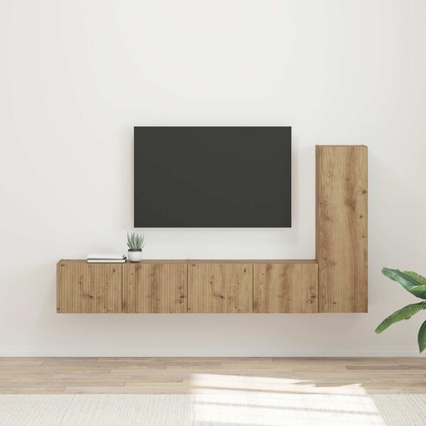 vidaXL Ensemble meuble TV 2 pcs Ch&ecirc;ne artisanal Bois d'ing&eacute;nierie