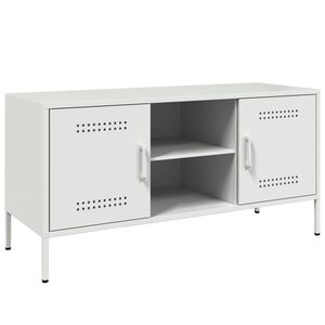 vidaXL Meuble TV blanc 100,5x39x50,5 cm acier
