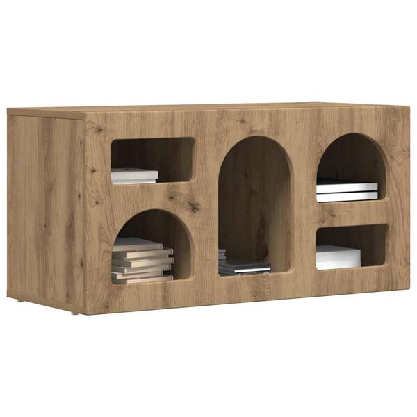 vidaXL Meuble TV Ch&ecirc;ne artisanal 80 x 35 x 40 cm Bois d'ing&eacute;nierie