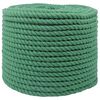 vidaXL Corde en coton 12 mm 250 m Vert 100% Coton