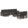 vidaXL Ensemble de canap&eacute; de jardin 10 pc Gris et Gris fonc&eacute; polyrotin