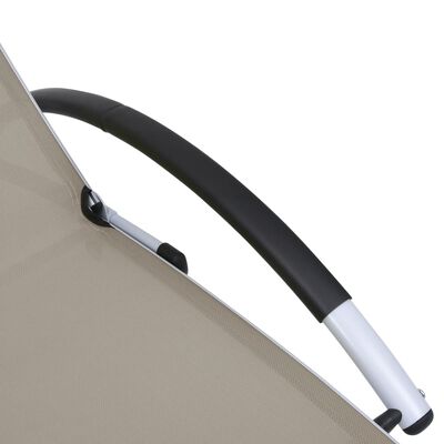 vidaXL Chaise longue aluminium textilène taupe