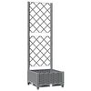 vidaXL Jardini&egrave;re avec treillis Gris clair 40x40x121,5 cm PP