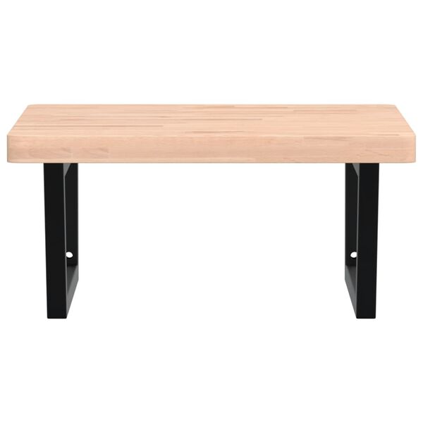 vidaXL &Eacute;tag&egrave;re de vasque murale acier et bois massif de h&ecirc;tre