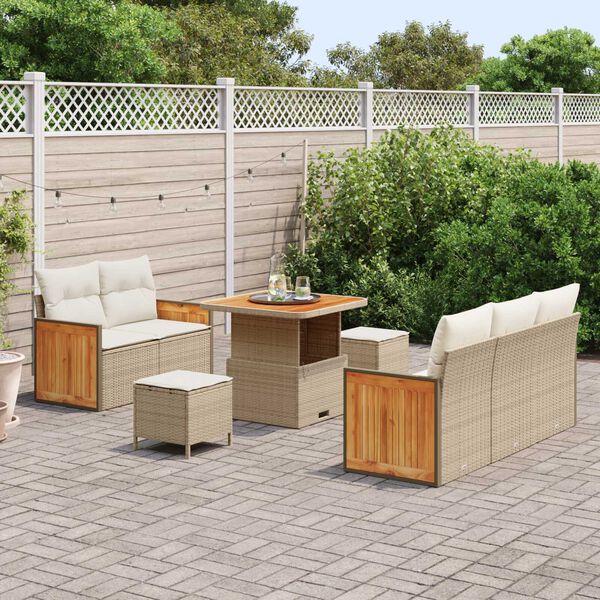vidaXL Ensemble de canap&eacute; de jardin 10 pcs Beige et cr&egrave;me polyrotin
