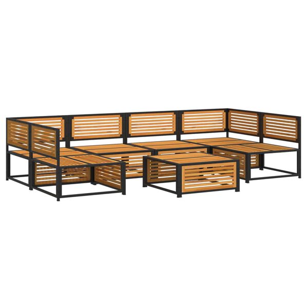 vidaXL Salon de jardin avec coussins 7 pcs bois massif d'acacia