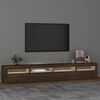 vidaXL Meuble TV avec lumières LED Chêne marron 240x35x40 cm