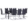 vidaXL Ensemble de salle &agrave; manger 9 pcs Similicuir Noir