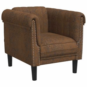 vidaXL Fauteuil marron similicuir daim