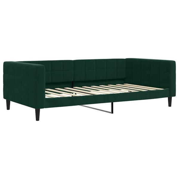 vidaXL Lit de repos sans matelas vert fonc&eacute; 100x200 cm velours