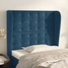 vidaXL Tête de lit avec oreilles Bleu foncé 83x23x118/128 cm Velours