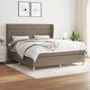 vidaXL Sommier &agrave; lattes de lit avec matelas Taupe 180x200 cm Tissu