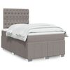 vidaXL Sommier &agrave; lattes de lit avec matelas Taupe 120x200 cm Tissu