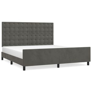 vidaXL Cadre de lit sans matelas gris fonc&eacute; 160x200 cm velours