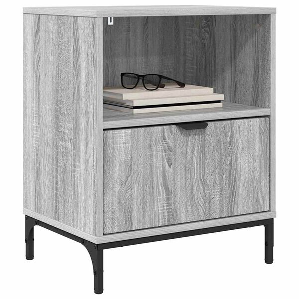 vidaXL Cabinet de chevet avec tiroir 2 pcs Sonoma gris 49 x 36 x 61 cm