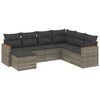 vidaXL Salon de jardin avec coussins 7 pcs gris r&eacute;sine tress&eacute;e