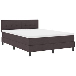 vidaXL Lit &agrave; ressorts avec matelas Marron fonc&eacute; 140 x 200 cm tissu