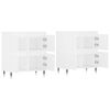 vidaXL Buffets 2 pcs blanc bois d'ing&eacute;nierie
