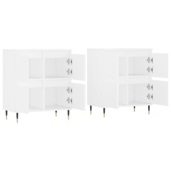 vidaXL Buffets 2 pcs blanc bois d'ing&eacute;nierie