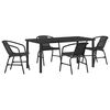 vidaXL Ensemble de salle &agrave; manger pour jardin 5 pcs Noir